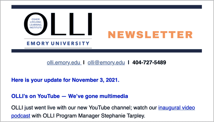 OLLI newsletter